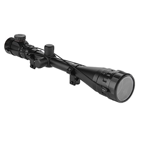 Excelvan® 6-24*50 AOEG Red And Green Illuminated Hunting Sight Scope Rifle Scope Riflescope Mil-dot Illuminated Optics Sight Scope with Mount