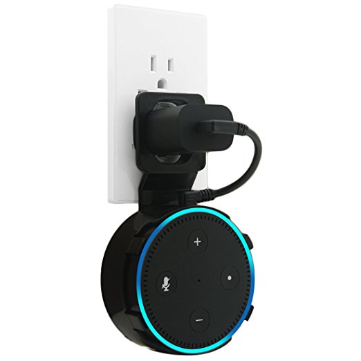 Echo Dot Wall Mount with Short Charging Cable for Amazon Alexa Echo Dot 2nd Generation, Echo Dot Accessories Let You Use Echo Dot in Kitchen,Bathroom,Classroom...Everywhere (Black)