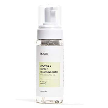iUNIK Centella Bubble Foaming Facial Cleanser, 5.07 Fl Oz, with Natural Tea Tree Extracts, Centella Asiatica Extract 69% - Soothing, Moisturizing, Exfoliating – Removes Pore Blackheads, Whiteheads
