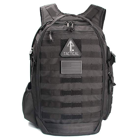 14er Tactical Backpack | 35L Capacity Rucksack, 3-Day Bug Out Bag | YKK Zippers, Flag Patch Panel & MOLLE Compatible PALS | Perfect Clamshell, EDC, Hiking, CCW, Laptop, Camping, Survival, Military