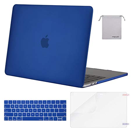 Mosiso MacBook Pro 13 Case 2017 & 2016 Release A1706/A1708, Plastic Hard Case with Keyboard Cover with Screen Protector with Storage Bag Compatible Newest MacBook Pro 13 Inch, Royal Blue