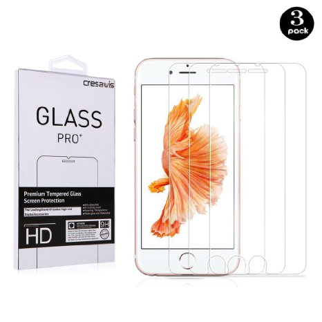 iPhone 6S Screen Protector, cresawis 3-Pack 0.26mm 9H Tempered Glass Screen Protector for Apple iPhone 6s and iPhone 6 4.7 Inch (Lifetime Warranty)
