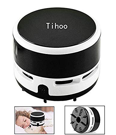 Tabletop Dust Sweeper Battery Operated and Desktop Vacuum Cleaner Small Wireless Mini for Cleaning Dust,Hairs,Crumbs,Scraps(Black)
