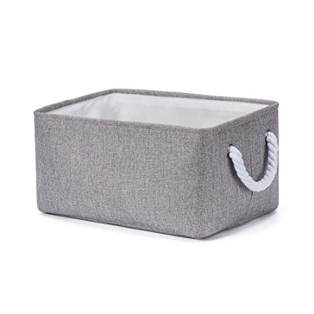 Every Deco Classic Collapsible Grey Laundry Storage Basket with Rope Handles