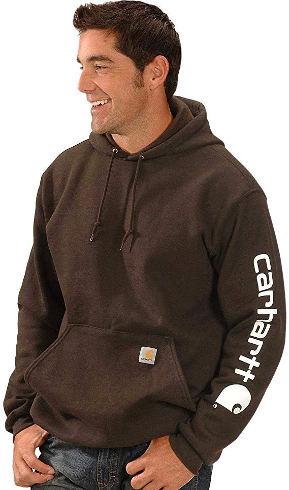 Carhartt Men's Midweight Sleeve Logo Hooded Sweatshirt (Regular and Big & Tall Sizes)