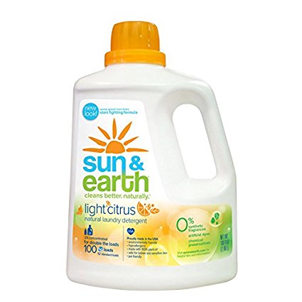 Sun & Earth 2X Concentrated Natural Laundry Detergent - Light Citrus (100oz)