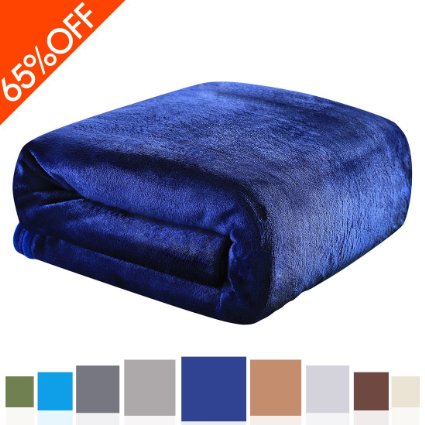 Balichun Luxury Polar Fleece Blanket Super Soft Warm Fuzzy Lightweight Bed Blankets Couch Throw Twin/Queen/King Size(King,Royal Blue)