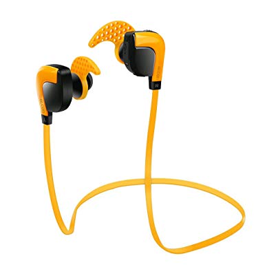 GLCON Stereo Bluetooth Earpiece,Super Bass on APT-X lossless Codec,Noise Cancellation, 8 Hours Music Playing Headset with Mic for Exercises Running GYM of iPhone 7 6 6s Plus Galaxy S7 S6,GS-08A Orange