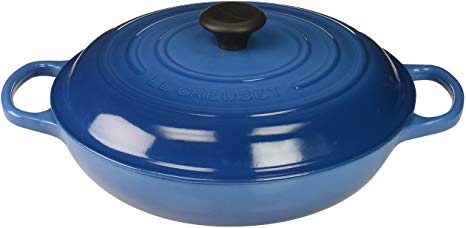 Le Creuset LS2532-3059 Signature Enameled Cast-Iron 3 1/2 Quart Round Braiser, Marseille