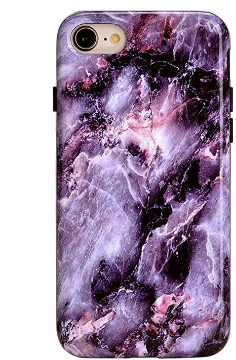 Velvet Caviar Compatible with iPhone SE 2020 Case, iPhone 8 Case, iPhone 7 Case for Women & Girls - Cute Protective Phone Cover (Purple Marble)