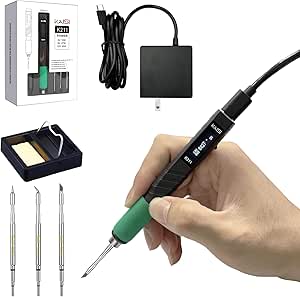 Kaisi K211 65W Smart Micro Portable Soldering Iron Fast Heating 212-842℉,Lightweight compact Soldering Iron Pen usb c solder iron kit with Temperature calibration and auto-sleep,3 Soldering Tips