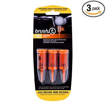 Brush-T Pack of 3 Oversized (2.4") Golf Tees - Low Friction, More Distance, Consistent Height