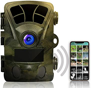 Rexing Woodlens H2-4K Wi-Fi Trail Camera, 20MP CMOS Motion Sensor with Ultra Night Vision Distance, 512GB, AV Output 12 Month Standby Surveillance Cam for Hunting Games and Wildlife Monitoring