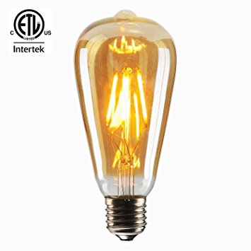 CMYK Vintage Edison LED Bulb, Dimmable 4W ST64 Antique LED Bulb Squirrel Cage Filament Light For Decorate Home, E26, 2700K, Clear Glass,Soft Warm White