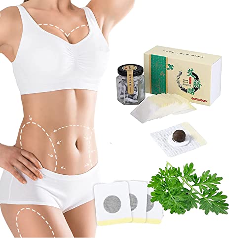 Perfect D_etox Slimming Patch, Effective Ancient Remedy Healthy Detox Slimming Belly Pellet, Herbal Slimming Tummy Pellets, Mugwort Navel Sticker (30)