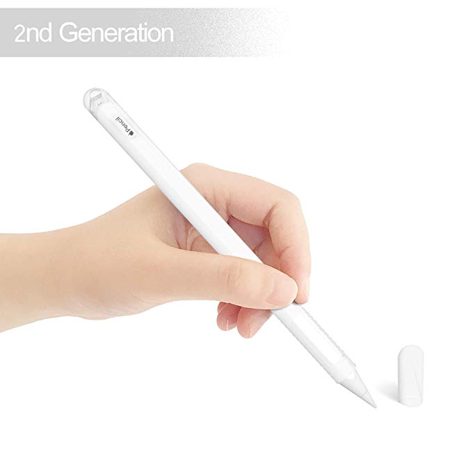 BELKA Apple Pencil 2nd Generation Case for iPad Pro 12.9 2018 & iPad Pro 11 2018, Ultra-Thin Anti-Slip Protective Silicone Pencil Holder Sleeve for Apple Pencil 2nd Generation - Clear