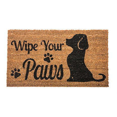 Evergreen Flag Coir Doormat Wipe Your Paws - Dog