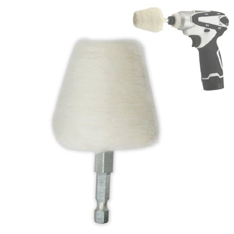 Tapered Cotton Buffing Ball - Hex Shank - Turn Power Drill into High-Speed Polisher