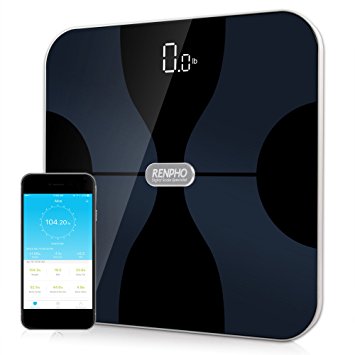 RENPHO® “Healthbuddy” FDA Approved Bluetooth Smart Scale - Measures Weight (lb/kg), Body Composition, BMI, Body Fat, Water Mass, Skeletal Muscle, Bone Mass, Calorie Intake, Body Age - Convert data to graphs with the App!