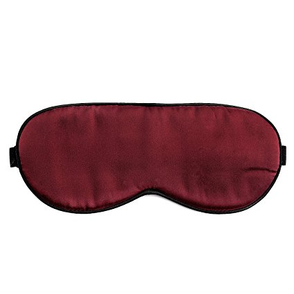 Sleep Mask, Eye Mask, Dealgadgets [100% Pure Silk] Sleep Mask Facial Eye Beauty (Silk Mask, Wine Red)