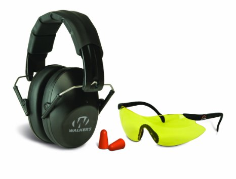 Walkers Game Ear GWP-FPM1GFP Pro Low Profile Folding Muff Kit Black LeftRight