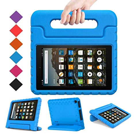 BMOUO Kids Case for Amazon All New Fire 7 2019 (9th Generation, 2019 Release) - Light Weight Shock Proof Convertible Handle Stand Kids Case for Fire 7 Tablet (9th Gen, 2019 Release), Blue