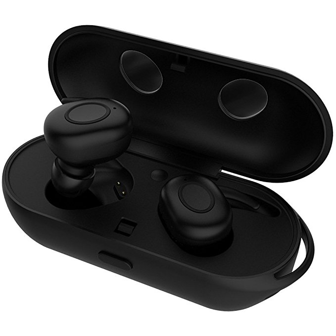 True Wireless Earbuds,V VONTAR Cordless Earbuds Bluetooth Sweatproof TWS Earphones Invisible In-Ear Earpiece with Mic and Charging Case for iPhone Samsung iPad and Most Android Phones
