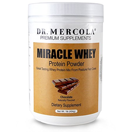 Dr. Mercola Miracle Whey Protein Powder Chocolate - Great Tasting Whey Protein Mix - Naturally Flavored And Colored - Certified GMO, Pesticide, And Chemical-Free - 1 lb Jar