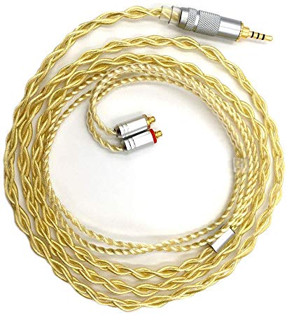 Linsoul Soft Silver Plated Cable for Shure SE215 LZ Shozy hibiki Kinera H3 Earphone IEMs (MMCX, 2.5mm Plug)