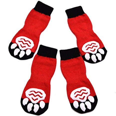 EXPAWLORER Anti-Slip Dog Socks Traction Control for Indoor Wear, Paw Protection