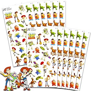 Toy Story Party Favors for Boys & Girls Bundle ~ 12 Pack Toy Story Sticker Sheets for Kids Birthday Party Goodie Bags | Toy Story Party Supplies