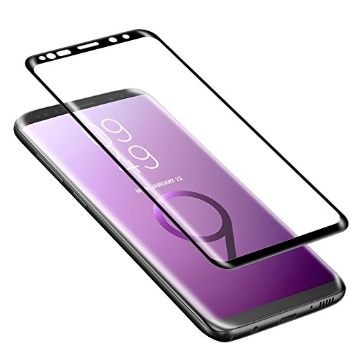 Galaxy S9 Plus Screen Protector,ALCLAP Samsung S9 Plus Tempered Glass Screen Protector 3D Full Coverage Ultra HD Clear Scratch-Proof Anti-Bubble Screen Protector for Samsung Galaxy S9 Plus-Black