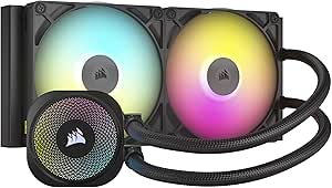 CORSAIR iCUE Link Titan 280 RX RGB Liquid CPU Cooler – 280mm AIO – Low-Noise – FlowDrive Cooling Engine – Intel LGA 1851/1700, AMD AM5/AM4 – 2X RX140 RGB Fans – iCUE Link System Hub Included – Black