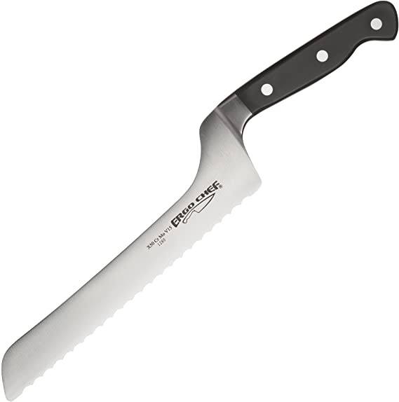 Ergo Chef 1280 Pro-Series Offset Bread Knife, 8", Black