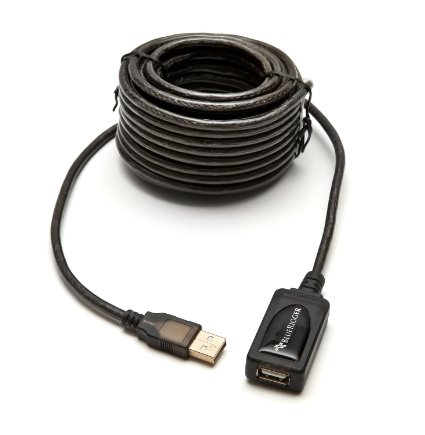 BlueRigger USB 2.0 Type A Male to A Female Active Extension / Repeater Cable - 32 Feet (10M)