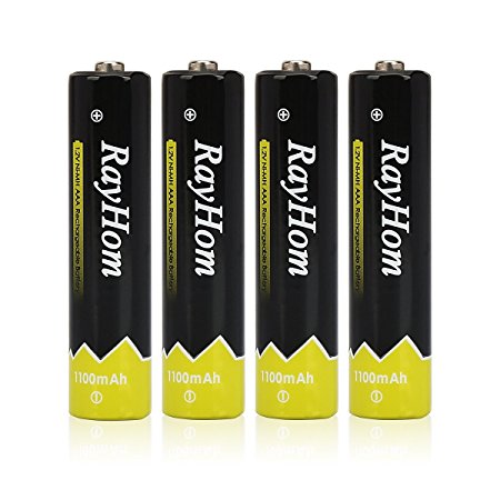 RayHom AAA Rechargeable Batteries 1100mAh Ni-MH Battery (4 Pack)