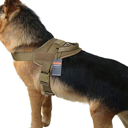 EXCELLENT ELITE SPANKER Tactical Dog Vest Training Military Patrol K9 Service Dog Harness Adjustable Nylon Dog Harness with Handle