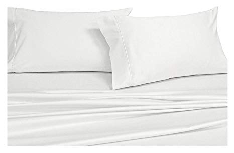 Royal's Solid White 550-Thread-Count 2pc / Pair Standard / Queen Size 20" x 30" Pillowcases 100% Combed Cotton, Sateen, Pillow Cases