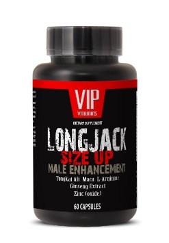 Longjack Size Up 2170mg - Male Enhancement with Maca, Tongkat Ali, L-Arginine, Ginseng and Zinc - Natural Testosterone Booster - Premium Quality (1 Bottle 60 Capsules)
