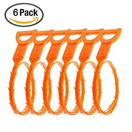 Homder 6 Pack Home Cleaning Brushes Tools Drain Snake Hair Equipment/Auger Type Drain Clog Remover Tool for Drain Cleaning