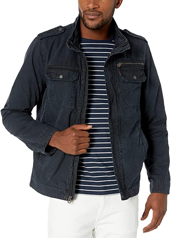 Levi's Men's Cotton Stand Collar Military Jacket