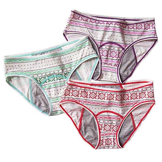 3 Pack Teens Cotton Menstrual Protective Underwear Girls Leak Proof Period Panties Women Postpartum Briefs