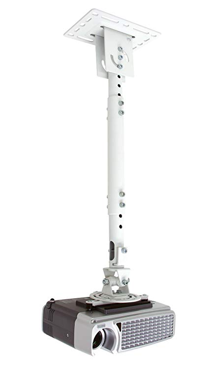 Atdec TH-WH-PJ-CM Height Adjustable Ceiling Projector Mount for Displays up to 33-Pound, White