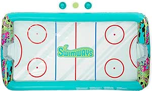 SwimWays Hydro Hockey Inflatable Water Floating Table Hockey Set, Pool Toy for Kids Ages 5