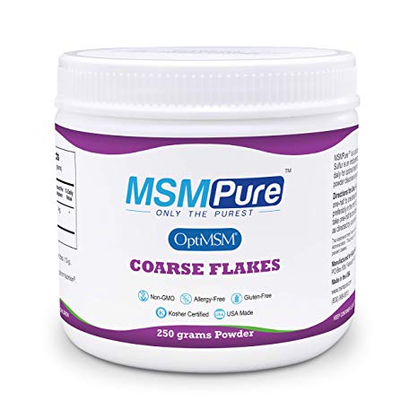 Kala Health MSMPure Coarse Powder Flakes, 8.8 ozs, Pure MSM Organic Sulfur Crystals Supplement for Joint Pain, Muscle Soreness, Inflammation Relief, Immune Support, Skin, Hair & Nails, Made in USA