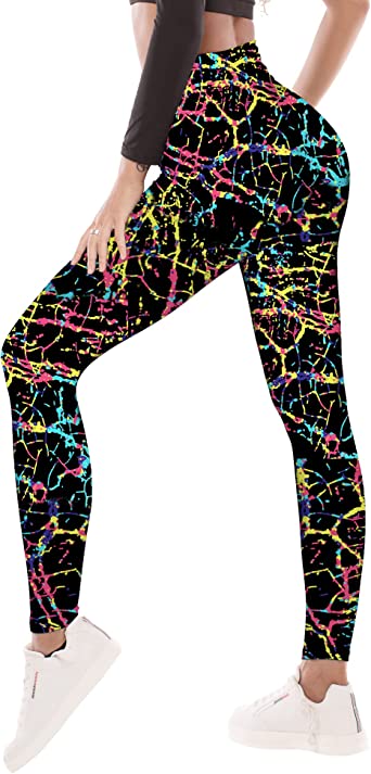 CADITEX High Waisted Pattern Leggings for Women -Buttery Soft Tummy Control Workout Gym Yoga Pants