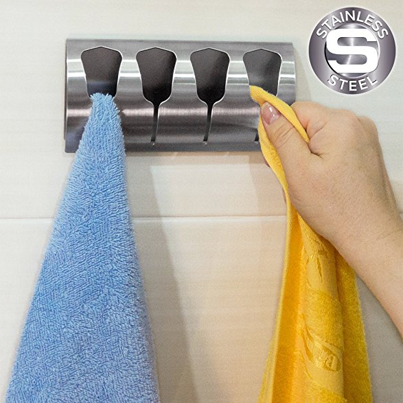 Tatkraft Florida Strong Self Adhesive Towel Holder Towel Rack Stainless Steel