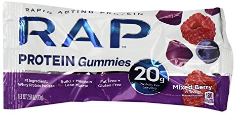 RAP Protein Gummies Mixed Berry 2.58 Ounce (Pack of 12)