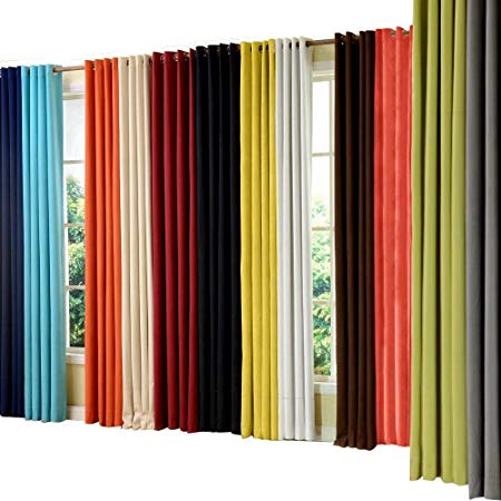 PASSENGER PIGEON Modern Luxury Velvety Curtain Soft Fabric Rainbow Color Grommet Top 100% Thermal Blackout Black Window Treatment Curtains Panel Draperies 50" W x 102" L (One Panel),Black