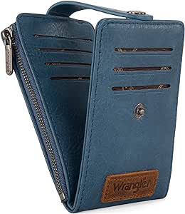 Wrangler Womens Bifold Wallet Vintage Multi Credit Card Holder for Women slim minimalist With Zipper Pocket Coin Purse